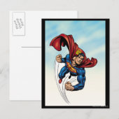 Superman zwemt door de lucht briefkaart (Voorkant / Achterkant)
