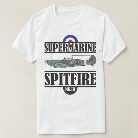Supermarine Spitfire Aviation WWWII Plane T-shirt (Design voorkant)