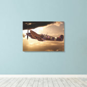 Supermarine Spitfire Canvas Afdruk (Insitu (Houten vloer))