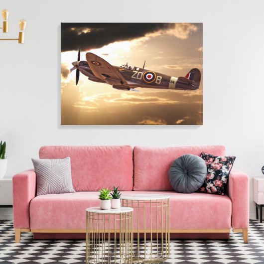Supermarine Spitfire Canvas Afdruk (Insitu (Woonkamer))