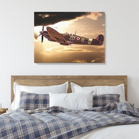 Supermarine Spitfire Canvas Afdruk (Insitu (Slaapkamer))