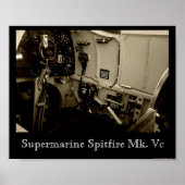 Supermarine Spitfire Cockpit Poster (Voorkant)