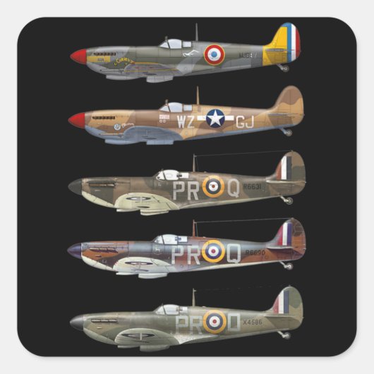 Supermarine Spitfire is a British WW2 fighter Vierkante Sticker (Voorkant)
