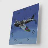 Supermarine Spitfire IX wandklok. Vierkante Klok (Hoek)