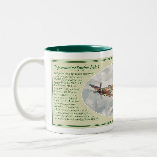 Supermarine Spitfire Mk.1 mug Tweekleurige Koffiemok (Links)