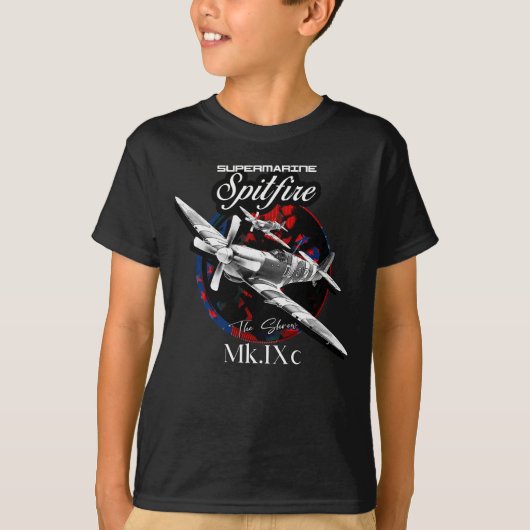 Supermarine Spitfire MK.IXc WW2 gevechtsvliegtuig T-shirt (Voorkant)