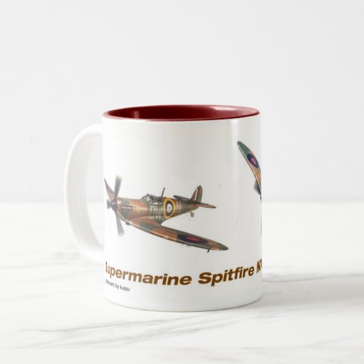 Supermarine Spitfire mug Tweekleurige Koffiemok (Voorkant links)