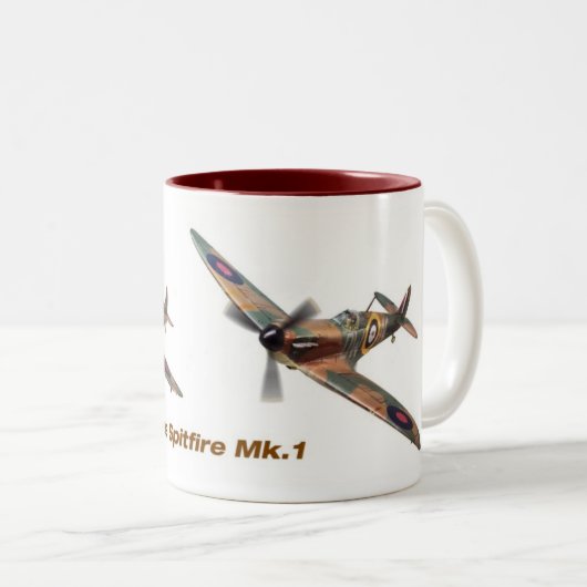 Supermarine Spitfire mug Tweekleurige Koffiemok (Voorkant rechts)