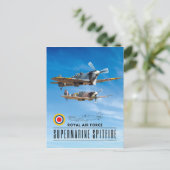 SUPERMARINE SPITFIRE - ROYAL AIR SQUADRON BRIEFKAART (Staand voorkant)