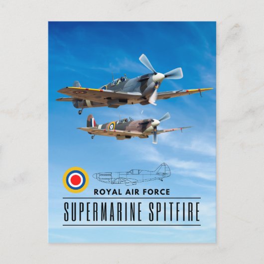 SUPERMARINE SPITFIRE - ROYAL AIR SQUADRON BRIEFKAART (Voorkant)