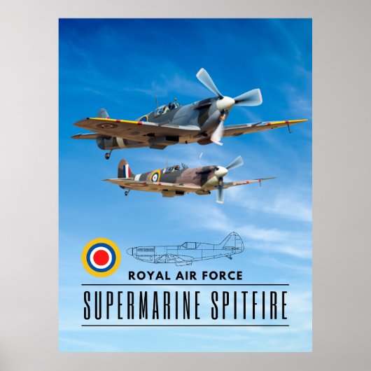 SUPERMARINE SPITFIRE - ROYAL AIR SQUADRON POSTER (Voorkant)