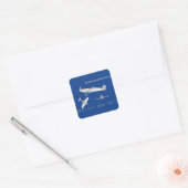 Supermarine Spitfire - Vliegtuigblauwdruk ABD Vierkante Sticker (Envelop)