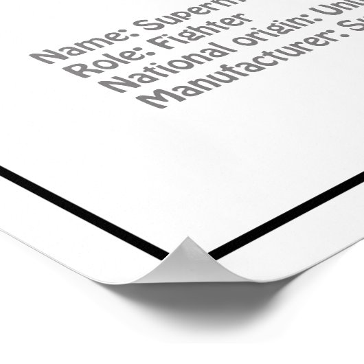 Supermarine Spitfire - Vliegtuigblauwdruk BD Poster (Hoek)