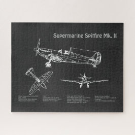 Supermarine Spitfire - Vliegtuigblauwdruk PD Legpuzzel