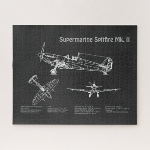 Supermarine Spitfire - Vliegtuigblauwdruk PD Legpuzzel