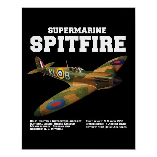 Supermarine Spitfire | WW2 Plane Perfect Poster (Voorkant)