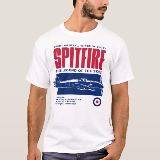 Supermarine Spitfire | WW2 Plane T-shirt (Voorkant)