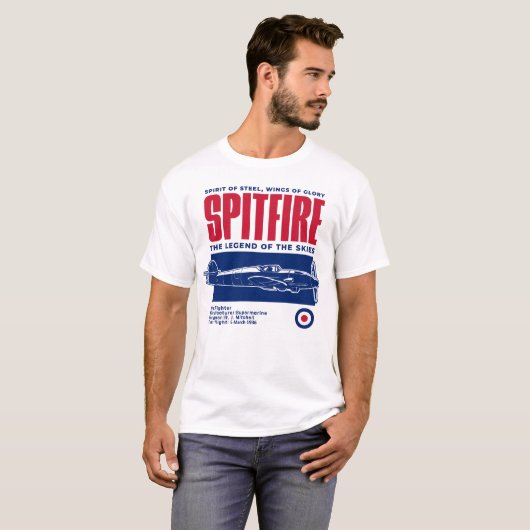 Supermarine Spitfire | WW2 Plane T-shirt (Voorkant volledig)