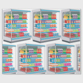 Supermarket Dairy Fridge Cadeaupapier (Vlak)