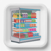 Supermarket Dairy Fridge Papieren Bordje (Voorkant)