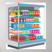 Supermarket Dairy Fridge Poster (Voorkant)