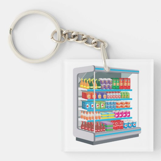 Supermarket Dairy Fridge Sleutelhanger (Voorkant)