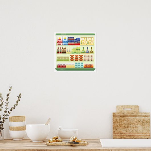 Supermarket Goods Shelf Poster (Keuken)