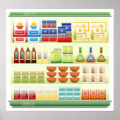 Supermarket Goods Shelf Poster (Voorkant)