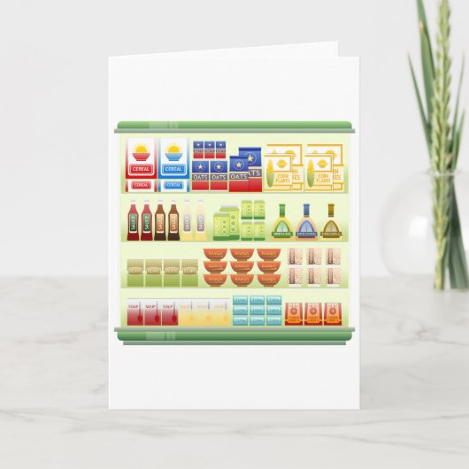 Supermarket Goods Shelf Wenskaarten Kaart (Voorkant)