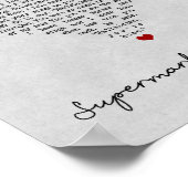 Supermarkt Flowers Gray Heart Song Lyric Print (Hoek)