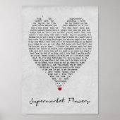Supermarkt Flowers Gray Heart Song Lyric Print (Voorkant)