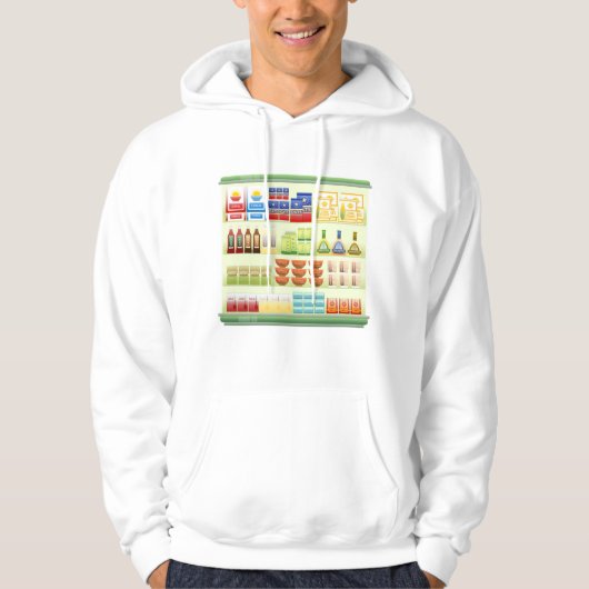 Supermarkt Goederen Plank Mannen Hoodie (Voorkant)
