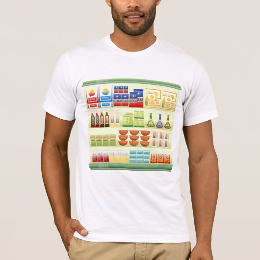 Supermarkt Goederen Plank Mannen T-shirt (Voorkant)