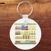 Supermarkt Goederen Plank Sleutelhanger (Achterkant)