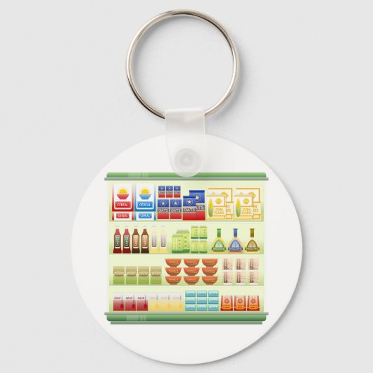 Supermarkt Goederen Plank Sleutelhanger (Achterkant)