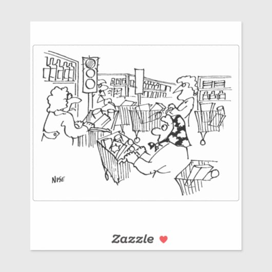 Supermarkt heeft verkeerslichten in de gangpaden.  sticker (Vel)