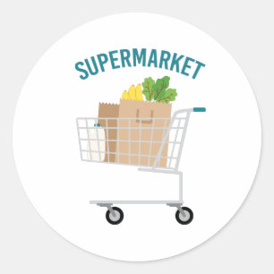 Supermarkt Ronde Sticker