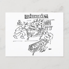 Supermarkt Store Detectives Grappig Briefkaart