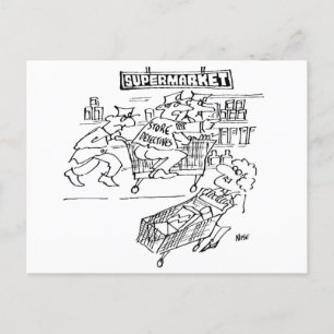 Supermarkt Store Detectives Grappig Briefkaart