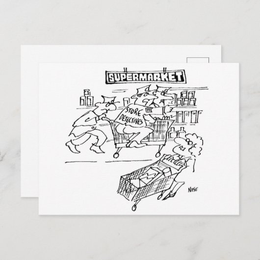 Supermarkt Store Detectives Grappig Briefkaart (Voorkant / Achterkant)