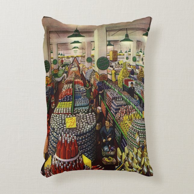  supermarkt voor voedingsmiddelen en dranken accent kussen (Voorkant(Verticaal))