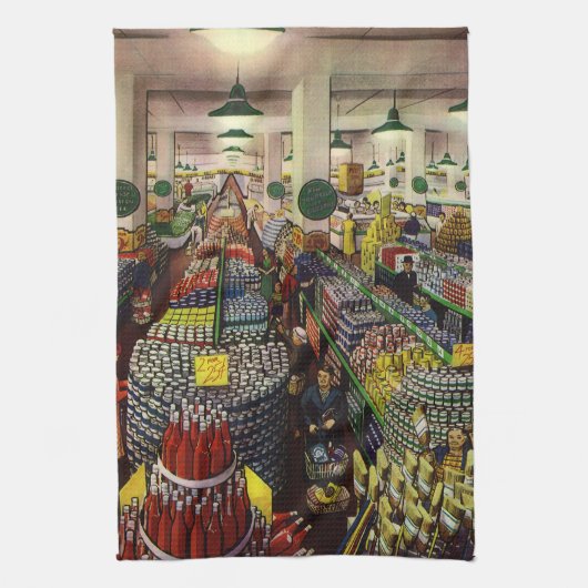 supermarkt voor voedingsmiddelen en dranken theedoek (Verticaal)