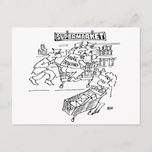 Supermarkt winkel detectives Grappig Briefkaart (Voorkant)