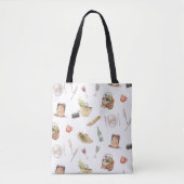 Supermarkt winkelen lieve illustratie canvas tas (Voorkant)