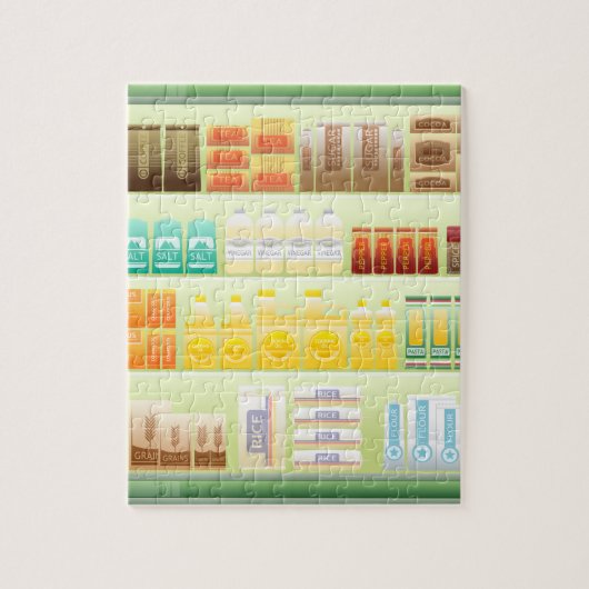supermarktplank koffietheedranen legpuzzel (Verticaal)