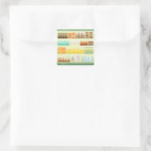 supermarktplank koffietheedranen vierkante sticker (Tas)
