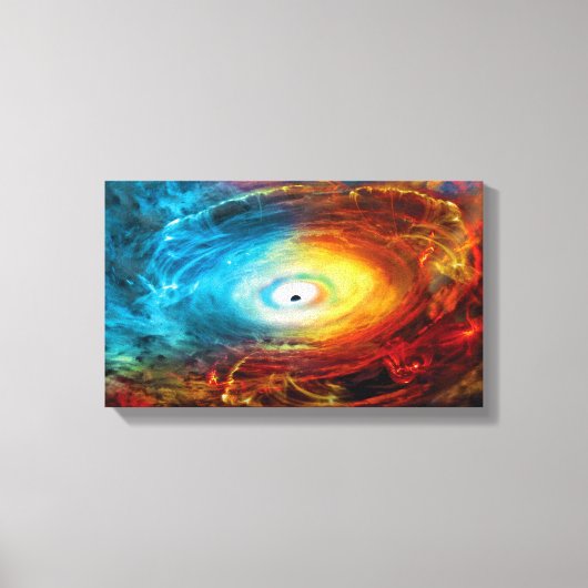 Supermassieve zwarte-holeillustratie canvas afdruk (Voorkant)