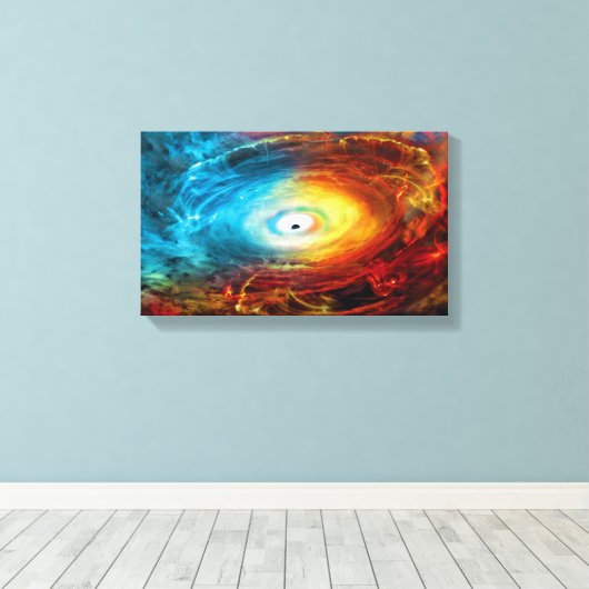 Supermassieve zwarte-holeillustratie canvas afdruk (Insitu (Houten vloer))