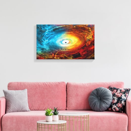Supermassieve zwarte-holeillustratie canvas afdruk (Insitu (Woonkamer))