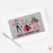 Supermeisje | Mijn moeder = Mijn helo Rechthoekige Sticker (Envelop)